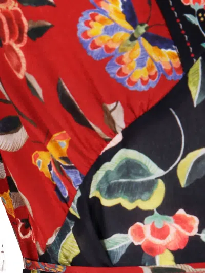 Rixo London Womens Butterfly Mix Black Dahlia Butterfly Silk Midi Dress In Black