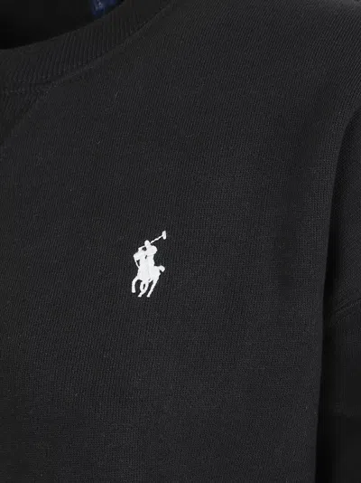Polo Ralph Lauren Relaxed-fit Long-sleeve Top With Embroidered Logo In Black