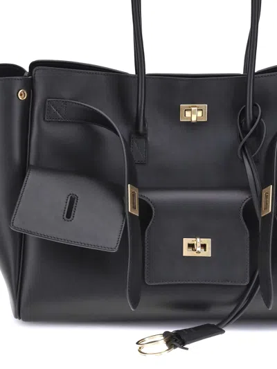 Balenciaga Medium Bel Air Leather Shoulder Bag In Blue