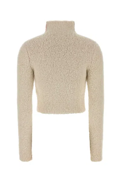 Diesel Cropped Blazer With Contrast Collar And Long Sleeves In Neutral