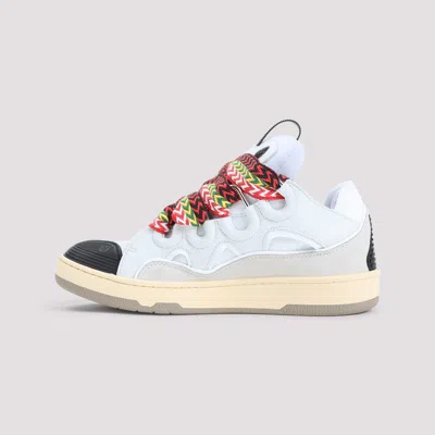 Lanvin Leather Sneakers With Unique Lacing System In White