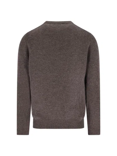 Ballantyne Diamond-patterned Round-neck Sweater In Brown