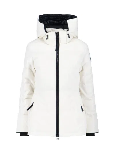 Canada Goose Hooded Jacket With Side Pockets And Cuffs In White