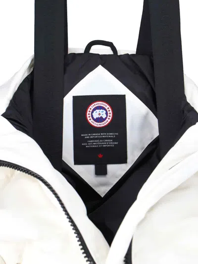 Canada Goose Hooded Jacket With Side Pockets And Cuffs In White