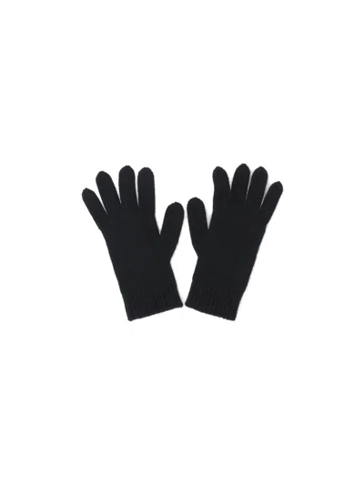Vivienne Westwood Black Gloves With Orb Logo Embroidered On The Front In Wool Blend Unisex In Black