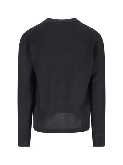 Vivienne Westwood Black V Neck Cardigan With Orb Embroidery In Cotton And Cashmere In Black