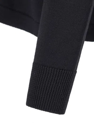 Vivienne Westwood Black V Neck Cardigan With Orb Embroidery In Cotton And Cashmere In Black