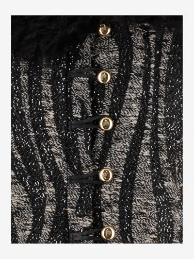 Pucci Wool Blend Vest With Abstract Print In Black