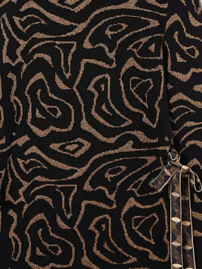 Pucci Embroidered Polyester Blend Oversize Sweater In Black