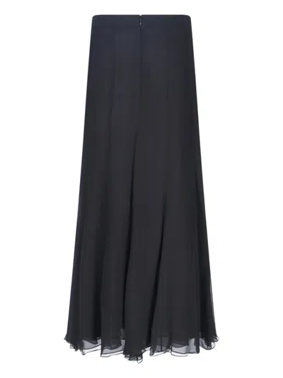 Chloé Maxi Skirt With Sheer Overlay And Flowy Design In Black