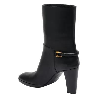 Saint Laurent Sulpice 80 Leather Ankle Boots In Black