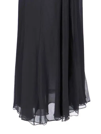 Chloé Maxi Skirt With Sheer Overlay And Flowy Design In Black