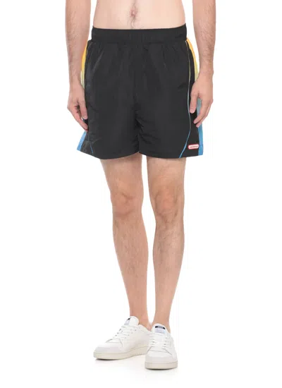 Casablanca Football Windbreaker Shorts In Black