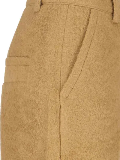 Low Classic Wool And Alpaca Blend Trousers In Gold