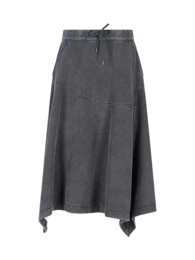 Our Legacy Midi Skirt With Drawstring And Pockets In Gray