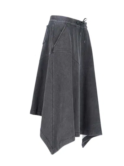 Our Legacy Midi Skirt With Drawstring And Pockets In Gray