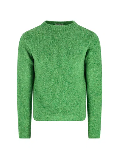 Auralee Crew-neck Long-sleeved Sweater In Green