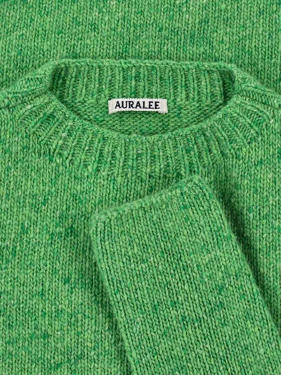 Auralee Crew-neck Long-sleeved Sweater In Green