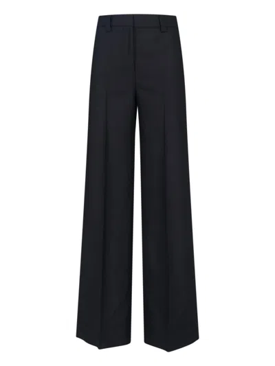 Incotex Wide Leg Trousers Button Detail In Blue