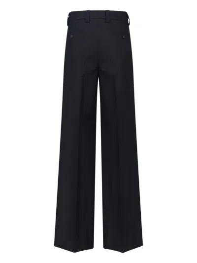 Incotex Wide Leg Trousers Button Detail In Blue
