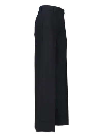 Incotex Wide Leg Trousers Button Detail In Blue