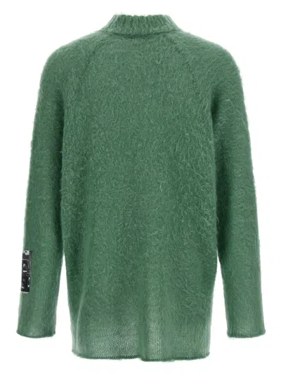 Undercover Textured Knit Sweater Graphic Patch In Green