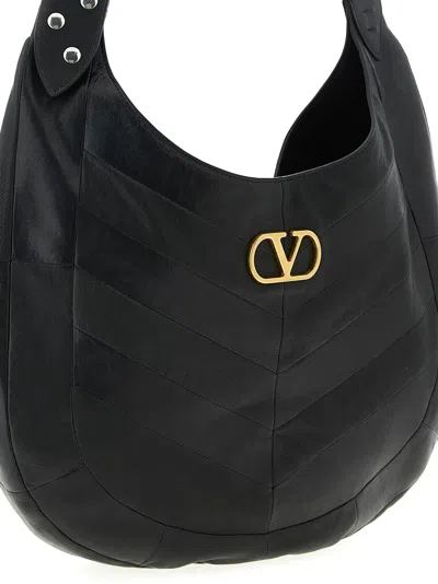 Valentino Womens Nero Hoboho Medium Leather Shoulder Bag In Black