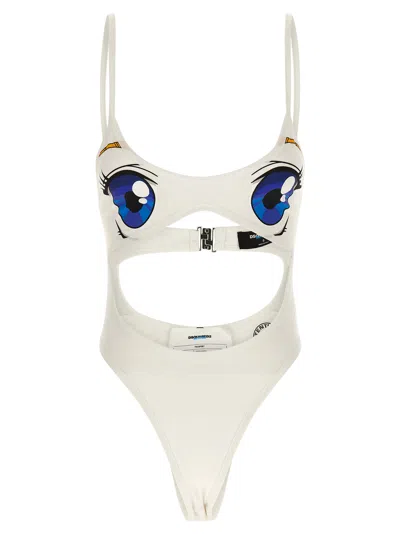 Dsquared2 X Better Print Cutout Bodysuit In White