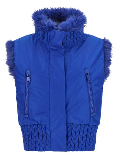 Goldbergh Dahlia Reversible Gilet In Blue