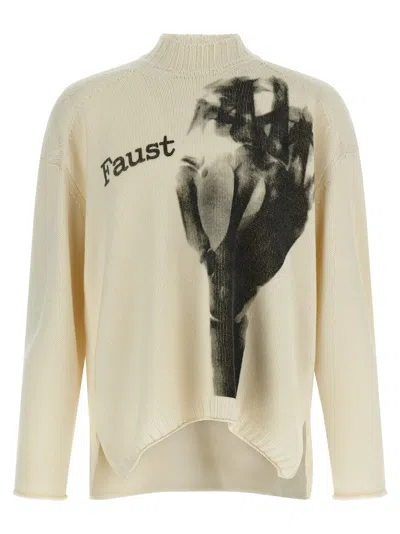 Undercover Asymmetric Hem Graphic Print Sweater In Multi