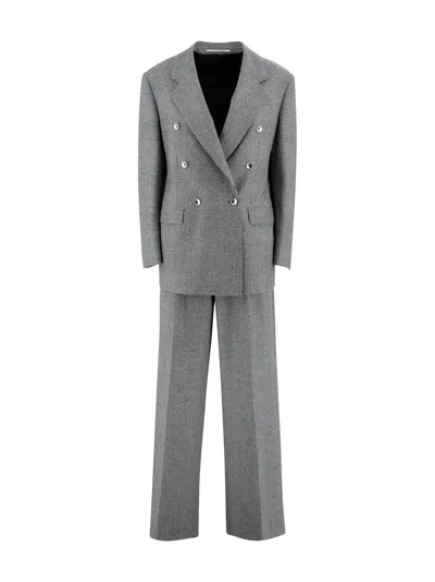 Tagliatore Prince Of Wales Check Pattern Suit In Gray