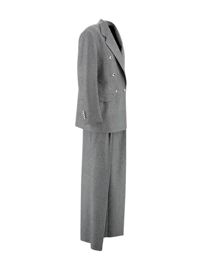 Tagliatore Prince Of Wales Check Pattern Suit In Gray
