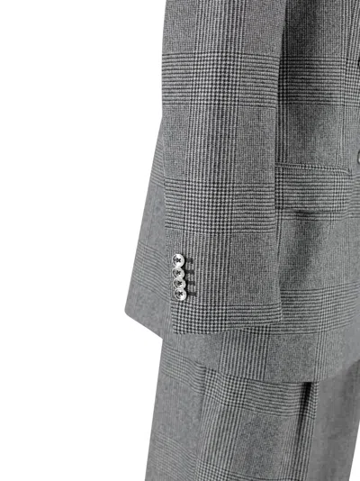 Tagliatore Prince Of Wales Check Pattern Suit In Gray