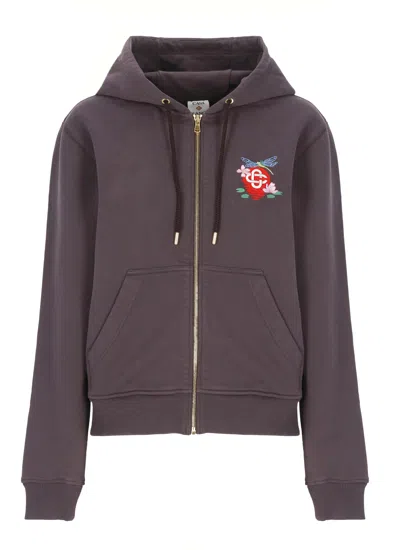 Casablanca Hooded Sweatshirt With Drawstring And Pockets In Purple