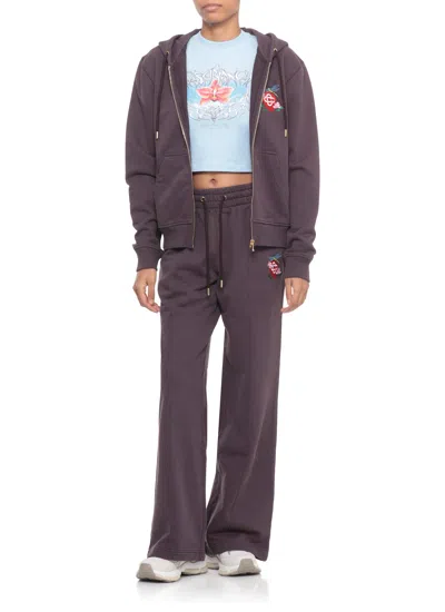 Casablanca Hooded Sweatshirt With Drawstring And Pockets In Purple