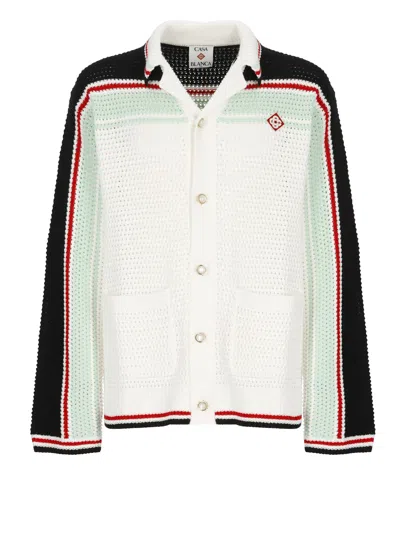 Casablanca Men's Faux Crochet Shirt In Multi