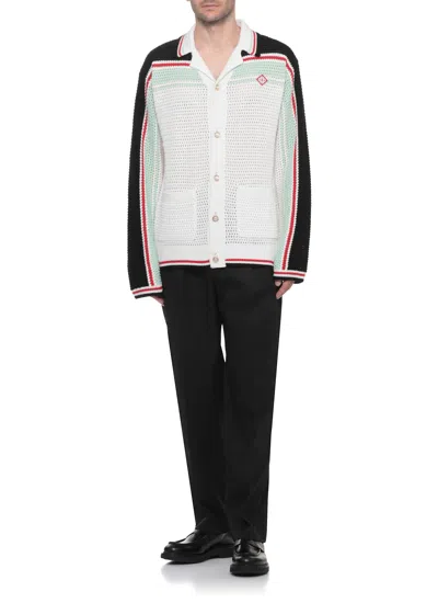 Casablanca Men's Faux Crochet Shirt In Multi