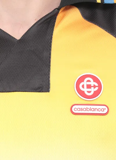 Casablanca Gradient Patterned Crewneck Sweater With Polo Collar In Multi