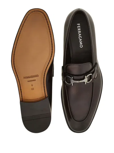 Ferragamo Loafer With Gancini Buckle In Brown