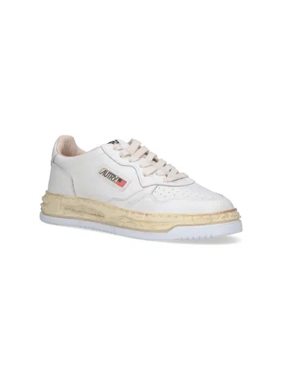 Autry Medalist Low Vintage X Mihara Yasuhiro White Sneakers With Handcrafted Sole In Leather Man In White