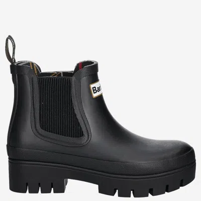 Barbour Wilton Black Rubber Welly Boots In Black