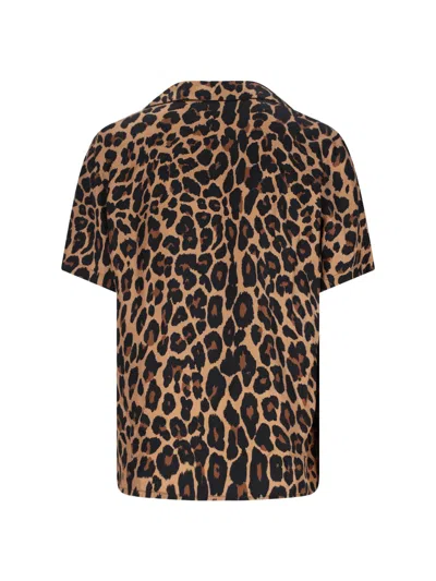 Balmain Leopard Print Silk Bowling Shirt In Animal Print