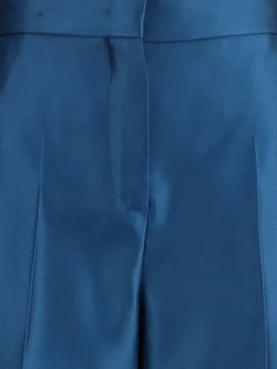 Fendi Women Duchesse Silk Trousers In Blue