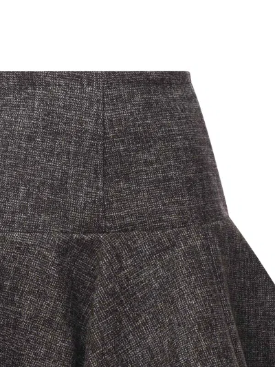 Pinko Flannel Mini Skirt In Gray