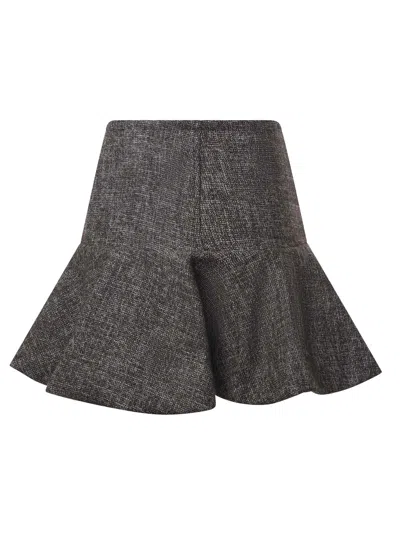 Pinko Flannel Mini Skirt In Gray