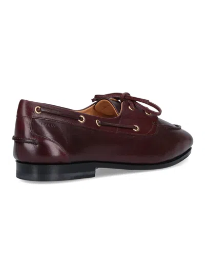 Bally Black Heel Derby Shoes In Brown