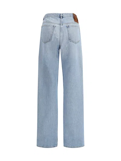 Valentino Straight Trousers With Pockets And Belt Loops In Blue
