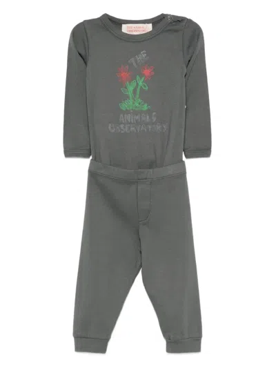 The Animals Observatory Logo-print Tracksuit Set In Gray