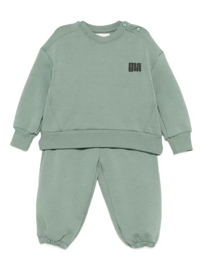 Msgm Logo-print Tracksuit Set In Green