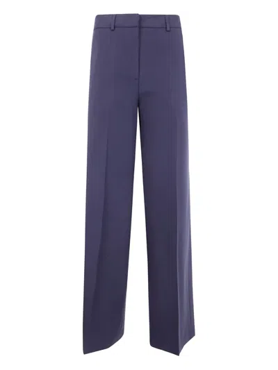 Blugirl Flanel Stretch Wide Leg Trousers In Purple